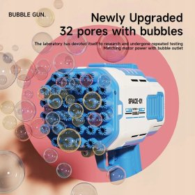 PISTOLET NA BAŃKI MASZYNA DO BANIEK NA BATERIE+PŁYN+ 4szt BATERIE Niebieski