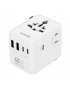Adapter Podróżny 45W MORRE M471 Z Ponad 170 Narodów - 2 USB A 3 USB-C Biały