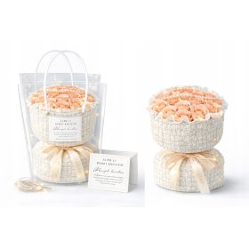 BUKIET MYDLANE RÓŻE RÓŻA LED PREZENT Z TOREBKĄ I BILECIKIEM NA DZIEŃ KOBIET