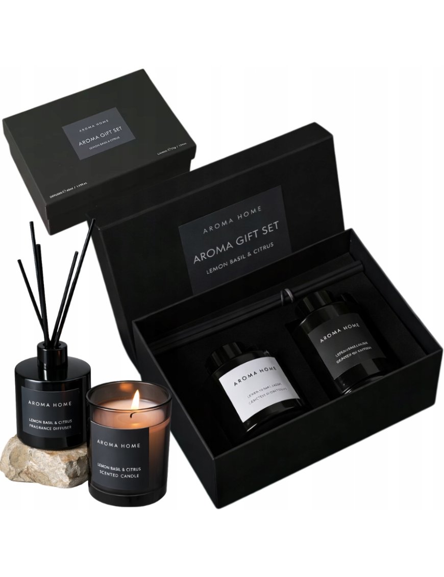 ZESTAW ZAPACHOWY DO DOMU ŚWIECA + DYFUZOR 40ML + 55G | CYTRUSOWY