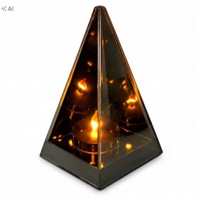 Znicz Lustrzany 3D Lampion przestrzenny trójkąt piramida płomień dekoracja