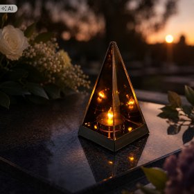 Znicz Lustrzany 3D Lampion przestrzenny trójkąt piramida płomień dekoracja