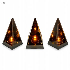 Znicz Lustrzany 3D Lampion przestrzenny trójkąt piramida płomień dekoracja