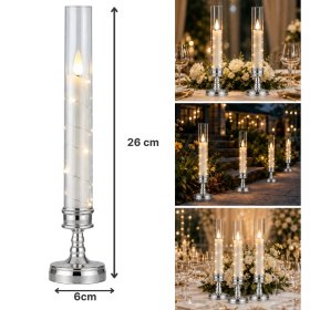 ŚWIECZKA ELEKTRYCZNY ŚWIECE LED DŁUGIE 26cm NA BATERIE TUBA EFEKT PŁOMIENIA
