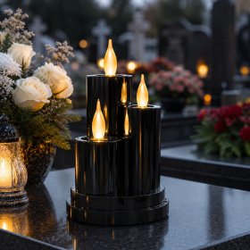 Świeca LED potrójna Wkłady do Zniczy na baterie Mocne Światło ŚWIECZKI 15CM