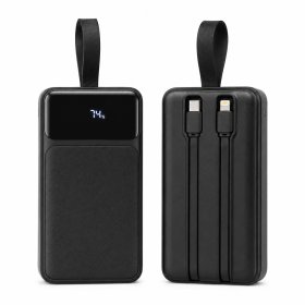 Powerbank 30000mAh PD 22.5W QC3.0 z kabel USB-C Lightning szybkie ładowanie