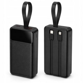 Powerbank 30000mAh PD 22.5W QC3.0 z kabel USB-C Lightning szybkie ładowanie