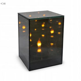 Znicz Lustrzany Lampion z efektem 3D Piękny Dekoracyjny Sześcian LED 15 cm