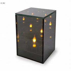 Znicz Lustrzany Lampion z efektem 3D Piękny Dekoracyjny Sześcian LED 15 cm