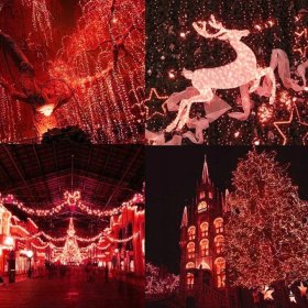 MOCNE LAMPKI CHOINKOWE 200 LED ZEWNĘTRZNE 16 M 8 TRYBÓW ŁĄCZNIK CZERWONY