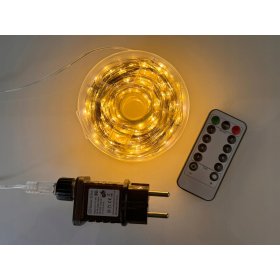 Lampki Choinkowe 500 LED 50m mikro drucik Ciepły Biały Pilot Timer IP44