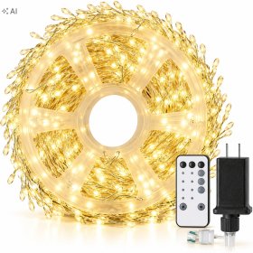 Lampki choinkowe 500 LED mikro drucik 23m ciepły biały IP44 pilot TIMER DIM