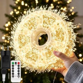 Lampki choinkowe 300 LED 15m ciepły biały drucik girlanda Pilot Timer IP44