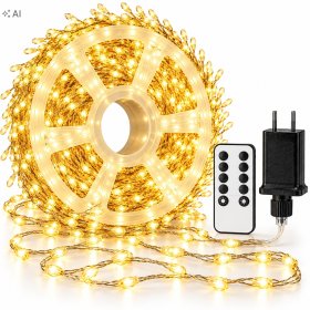 Lampki choinkowe 500 LED mikro drucik 23m ciepły biały IP44 pilot TIMER DIM