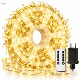 Lampki choinkowe 500 LED mikro drucik 23m ciepły biały IP44 pilot TIMER DIM